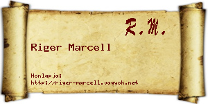Riger Marcell névjegykártya